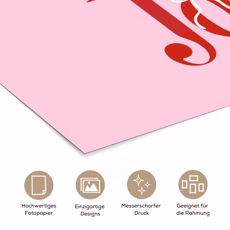 Poster - Weihnachten – Text – Rot – Rosa — 5