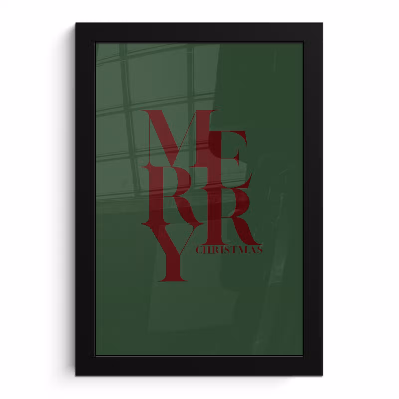 Bilder mit Rahmen - Merry – Text – Grün – Weihnachten — 1
