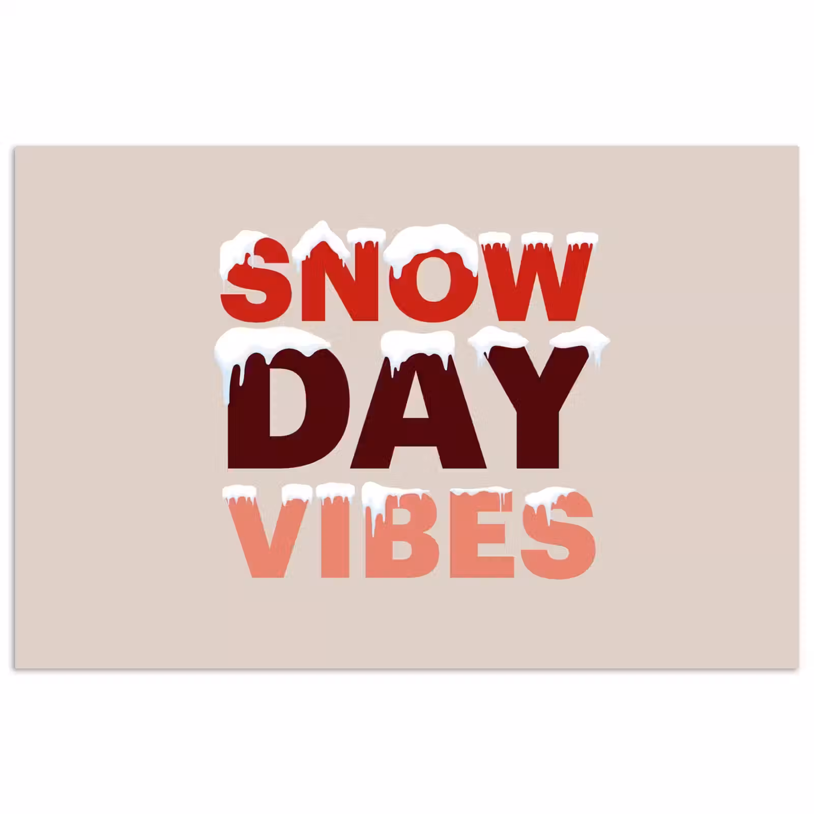 Poster - Schnee – Weihnachten – Text – Rot — 1
