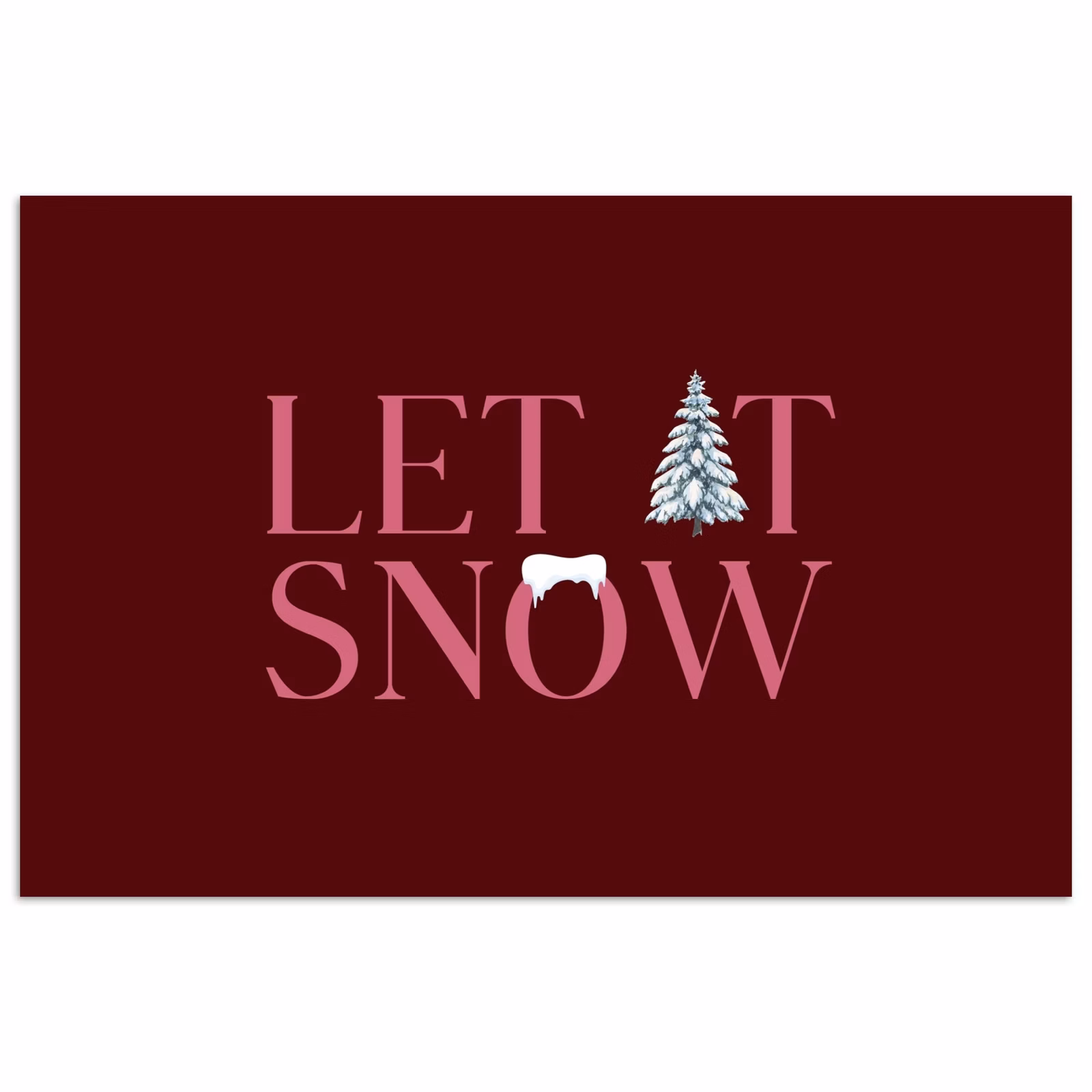 Poster - Text – Weihnachten – Schnee – Rosa — 1
