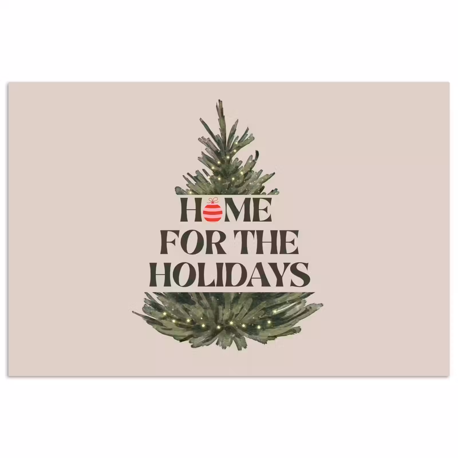 Poster - Weihnachten – Text – Weihnachtsbaum – Beige — 1