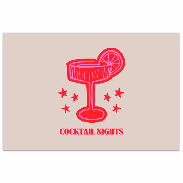 Poster - Cocktail – Weihnachten – Beige – Rosa — 1