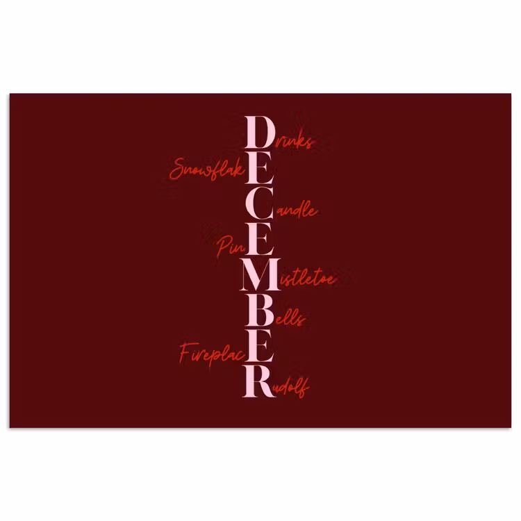 Poster - Dezember – Text – Weihnachten – Burgund — 1