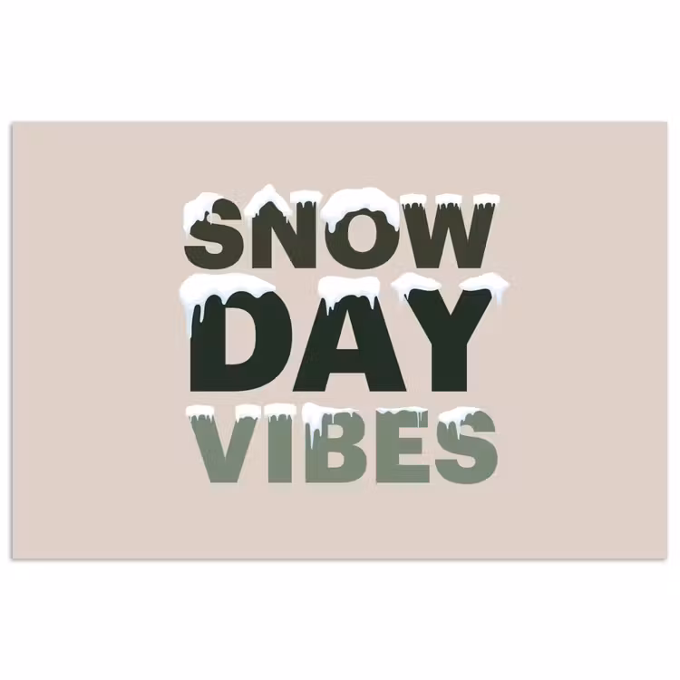 Poster - Schnee – Text – Weihnachten – Beige — 1