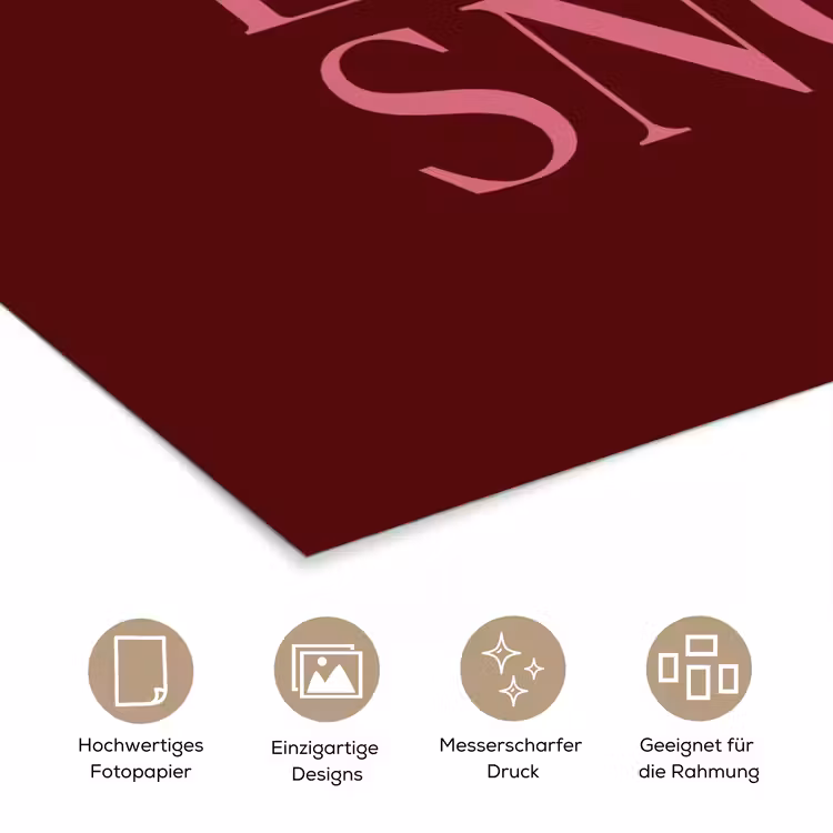 Poster - Text – Weihnachten – Schnee – Rosa — 5