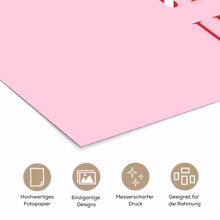 Poster - Weihnachten – Text – Rosa – Illustration — 5