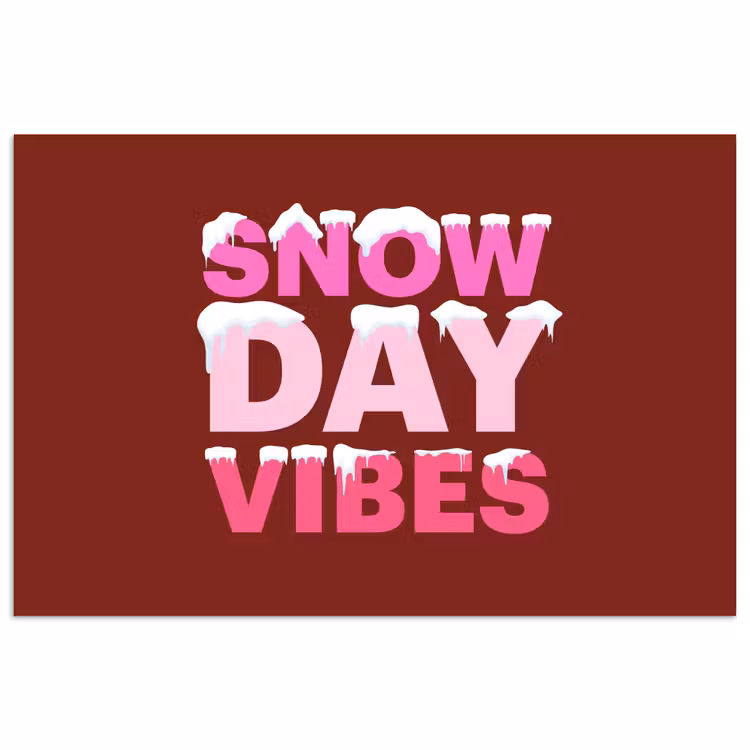 Poster - Weihnachten – Text – Schnee – Rot – Rosa — 1