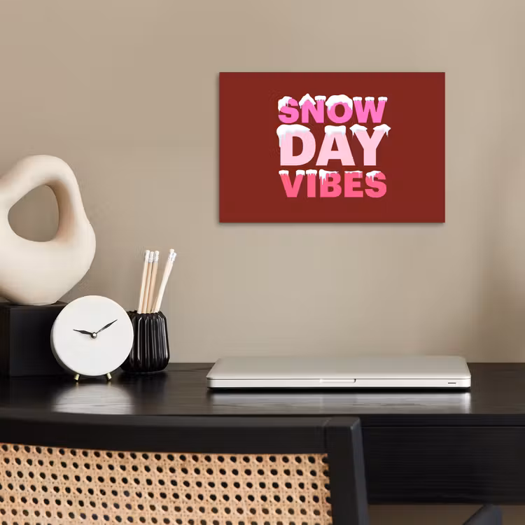 Poster - Weihnachten – Text – Schnee – Rot – Rosa — 2