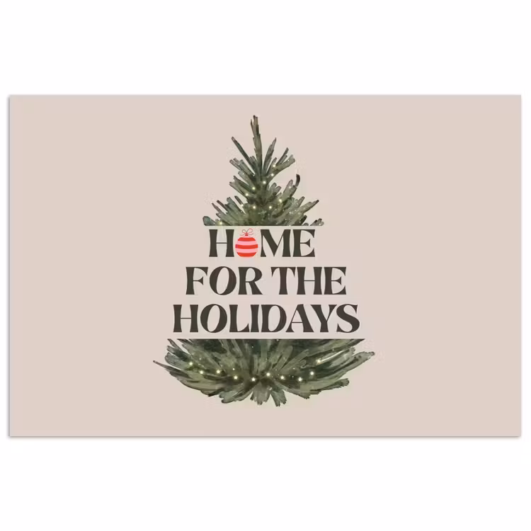 Poster - Weihnachten – Text – Weihnachtsbaum – Beige — 1