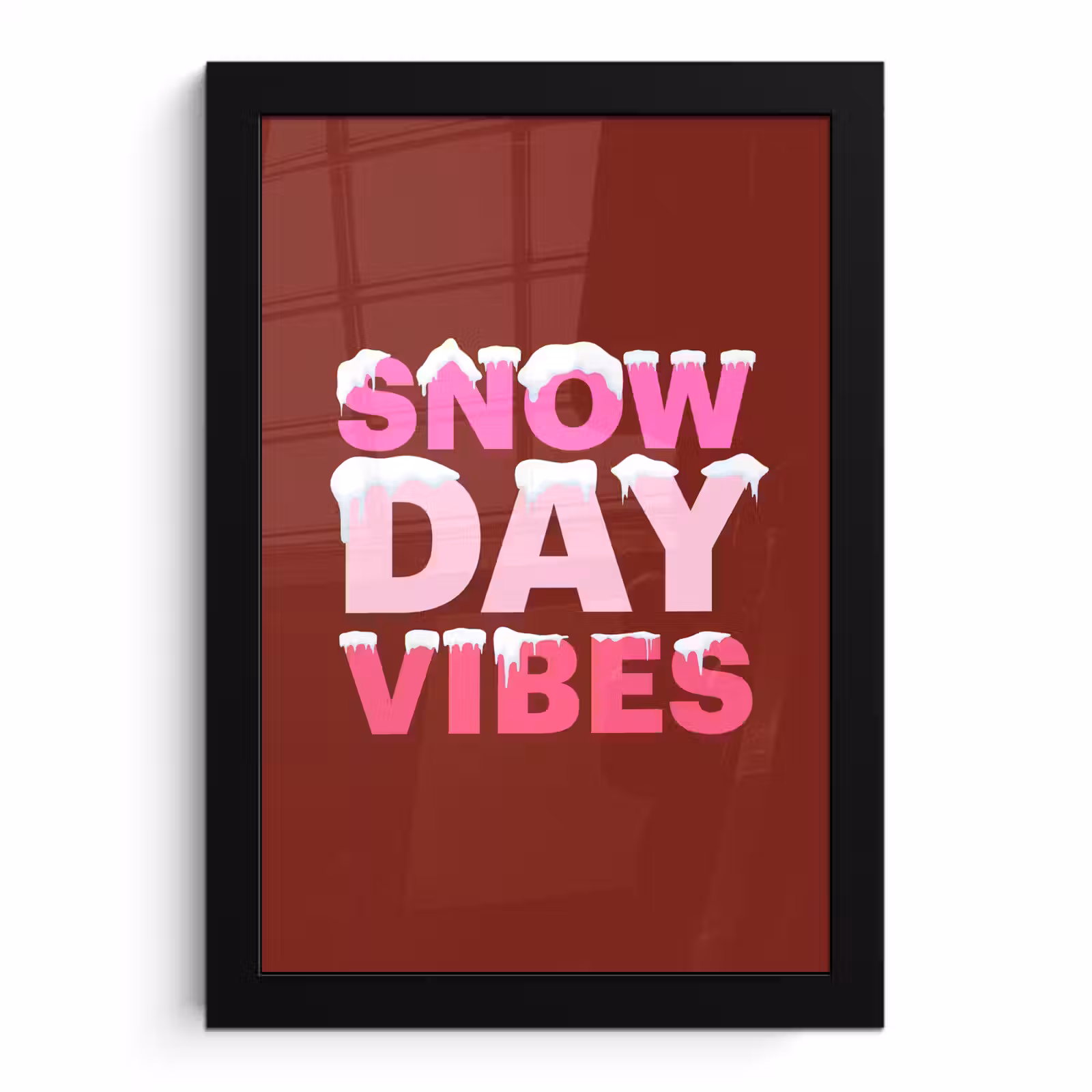 Bilder mit Rahmen - Weihnachten – Text – Schnee – Rot – Rosa — 1