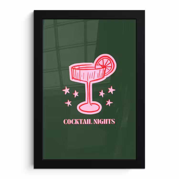 Bilder mit Rahmen - Cocktail – Weihnachten – Rosa – Grün — 1