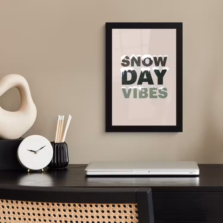 Bilder mit Rahmen - Schnee – Text – Weihnachten – Beige — 2