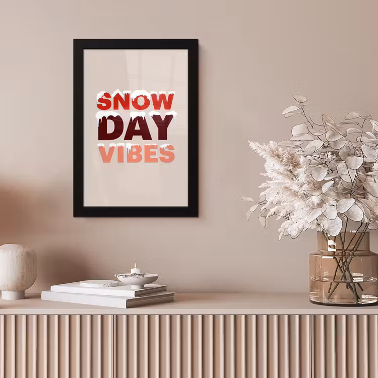 Bilder mit Rahmen - Schnee – Weihnachten – Text – Rot — 4
