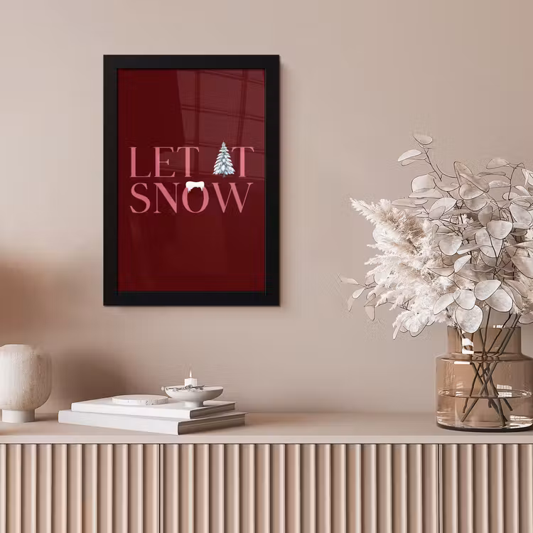 Bilder mit Rahmen - Text – Weihnachten – Schnee – Rosa — 4
