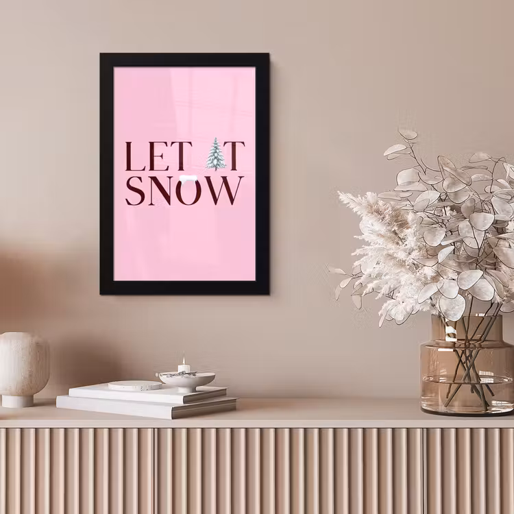 Bilder mit Rahmen - Weihnachten – Text – Schnee – Rosa — 4