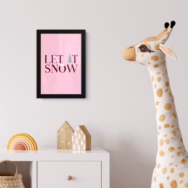 Bilder mit Rahmen - Weihnachten – Text – Schnee – Rosa — 5