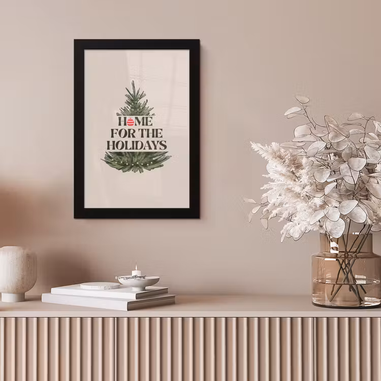 Bilder mit Rahmen - Weihnachten – Text – Weihnachtsbaum – Beige — 4