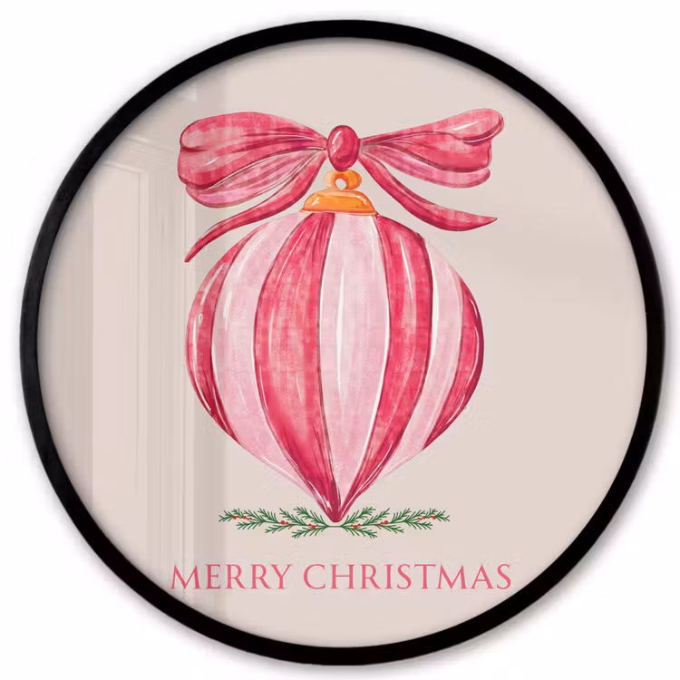 Poster im Rahmen Rund - Weihnachten – Weihnachtskugel – Text — 1