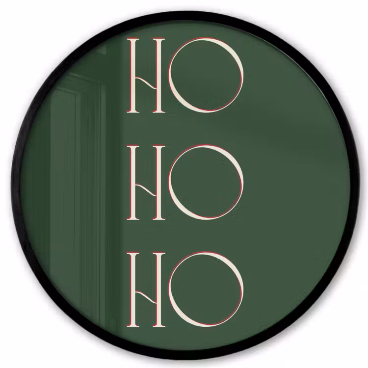 Poster im Rahmen Rund - Text – Weihnachten – Modern – Grün — 1