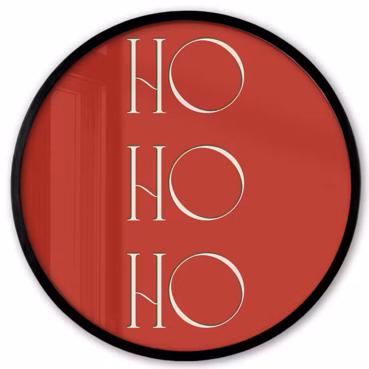 Poster im Rahmen Rund - Text – Weihnachten – Modern – Rot — 1