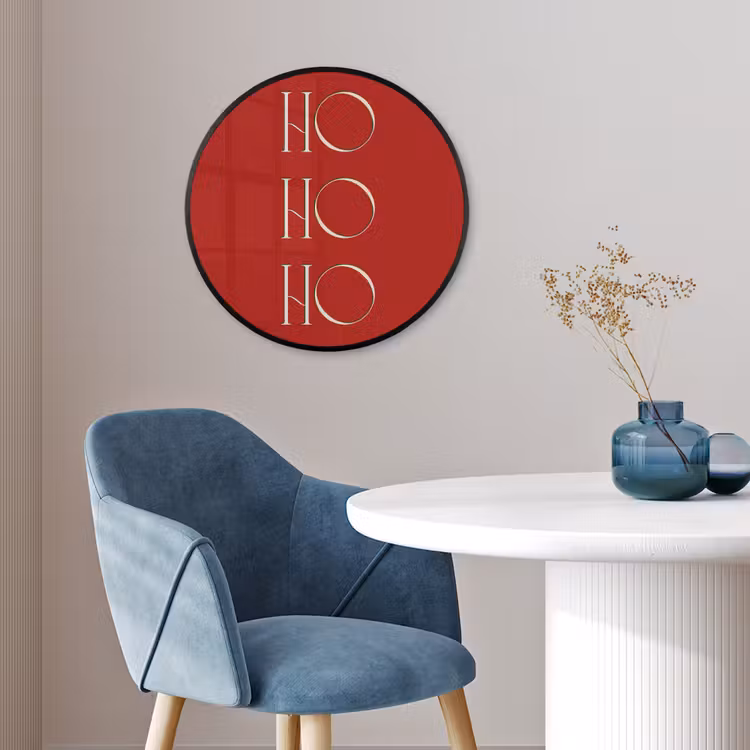 Poster im Rahmen Rund - Text – Weihnachten – Modern – Rot — 4