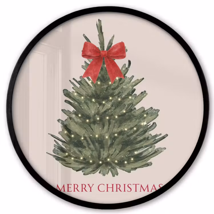 Poster im Rahmen Rund - Text – Weihnachten – Weihnachtsbaum — 1