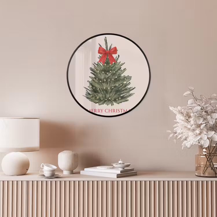 Poster im Rahmen Rund - Text – Weihnachten – Weihnachtsbaum — 5