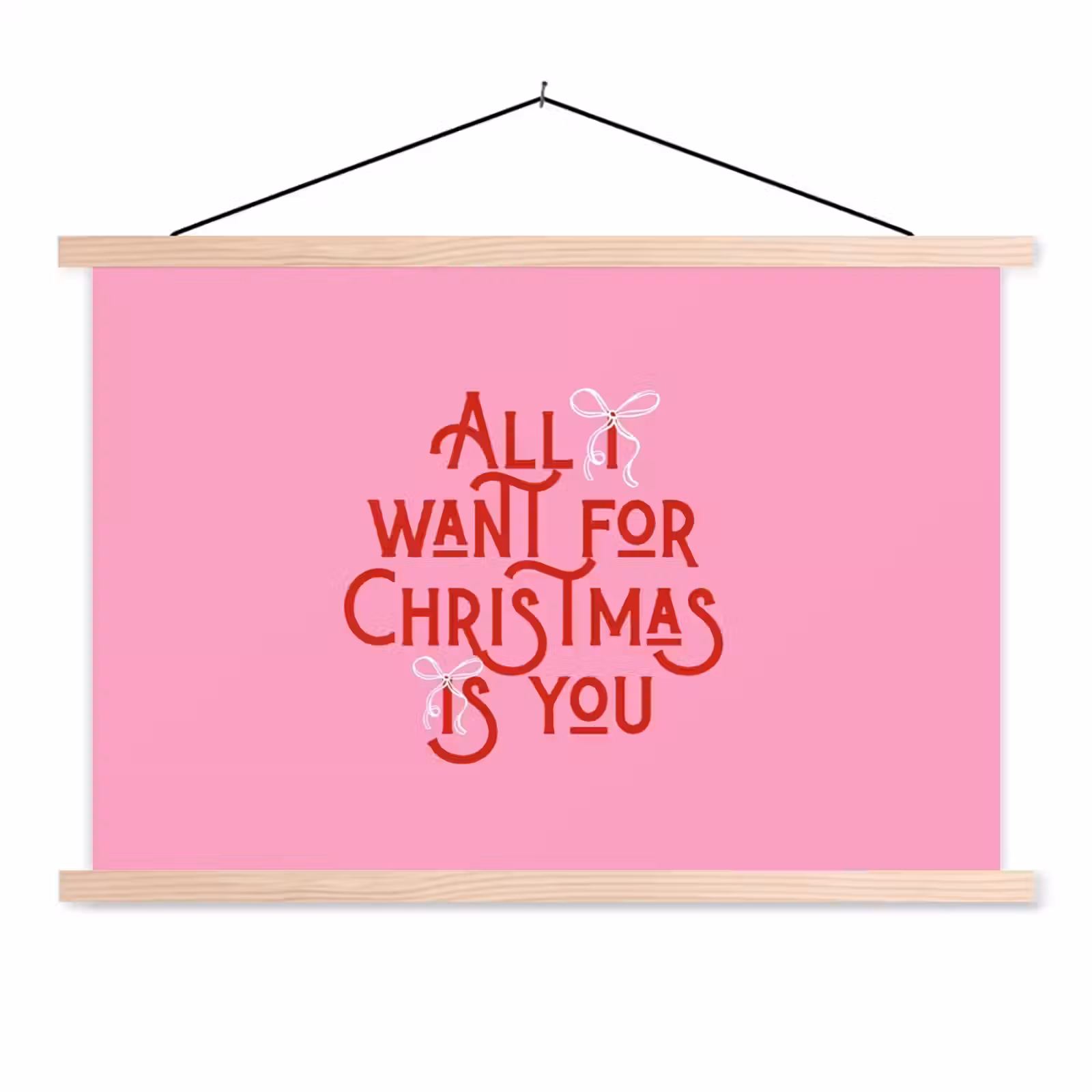 Stoffbild - Text – Weihnachten – Rosa – Rot — 1