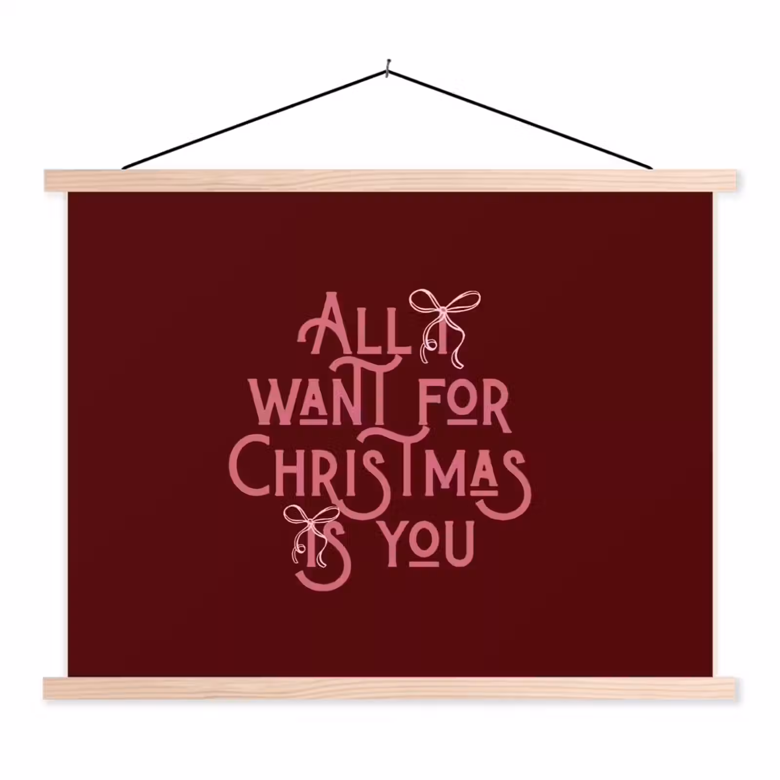 Stoffbild - Text – Weihnachten – Rot – Rosa — 1