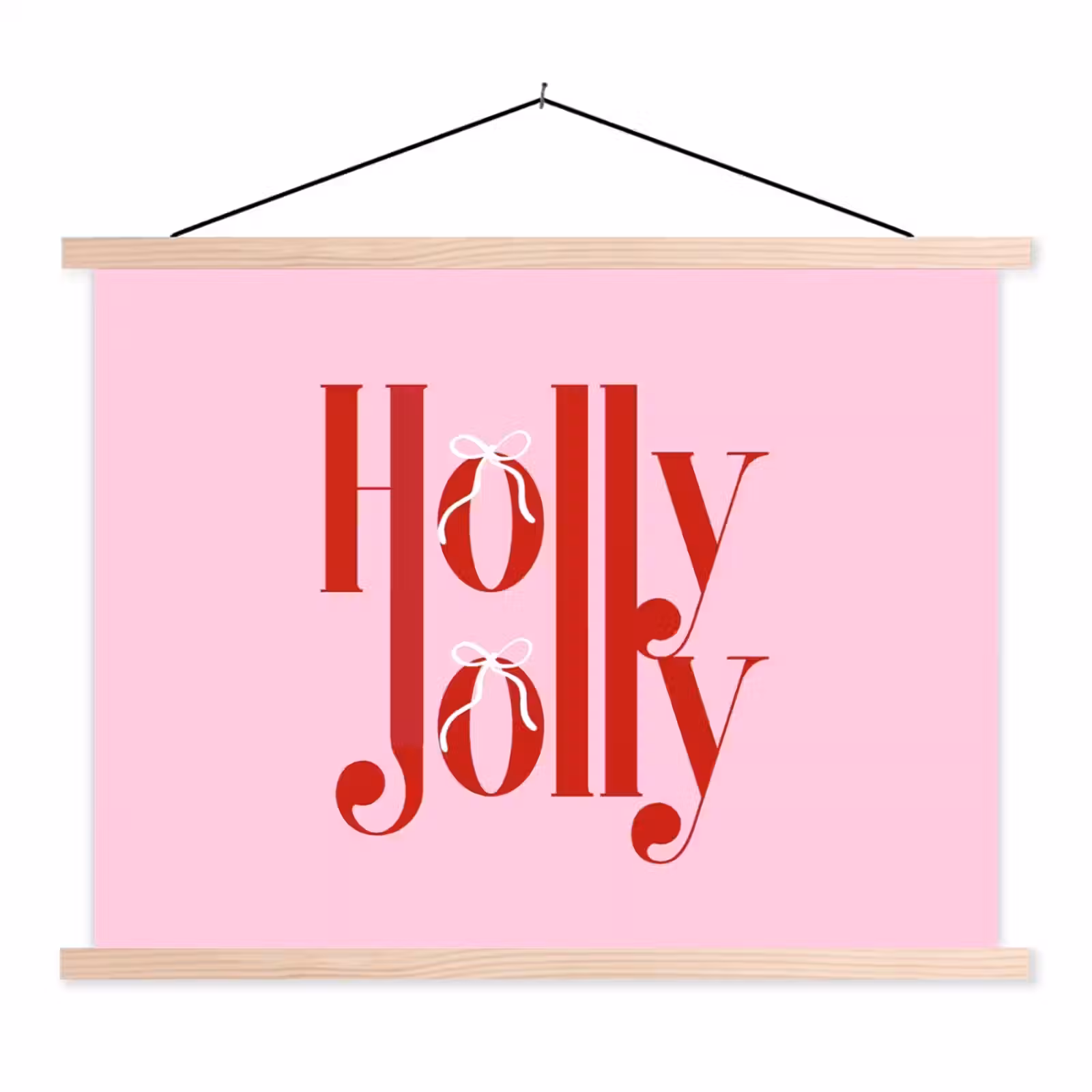 Stoffbild - Weihnachten – Text – Rot – Rosa — 1