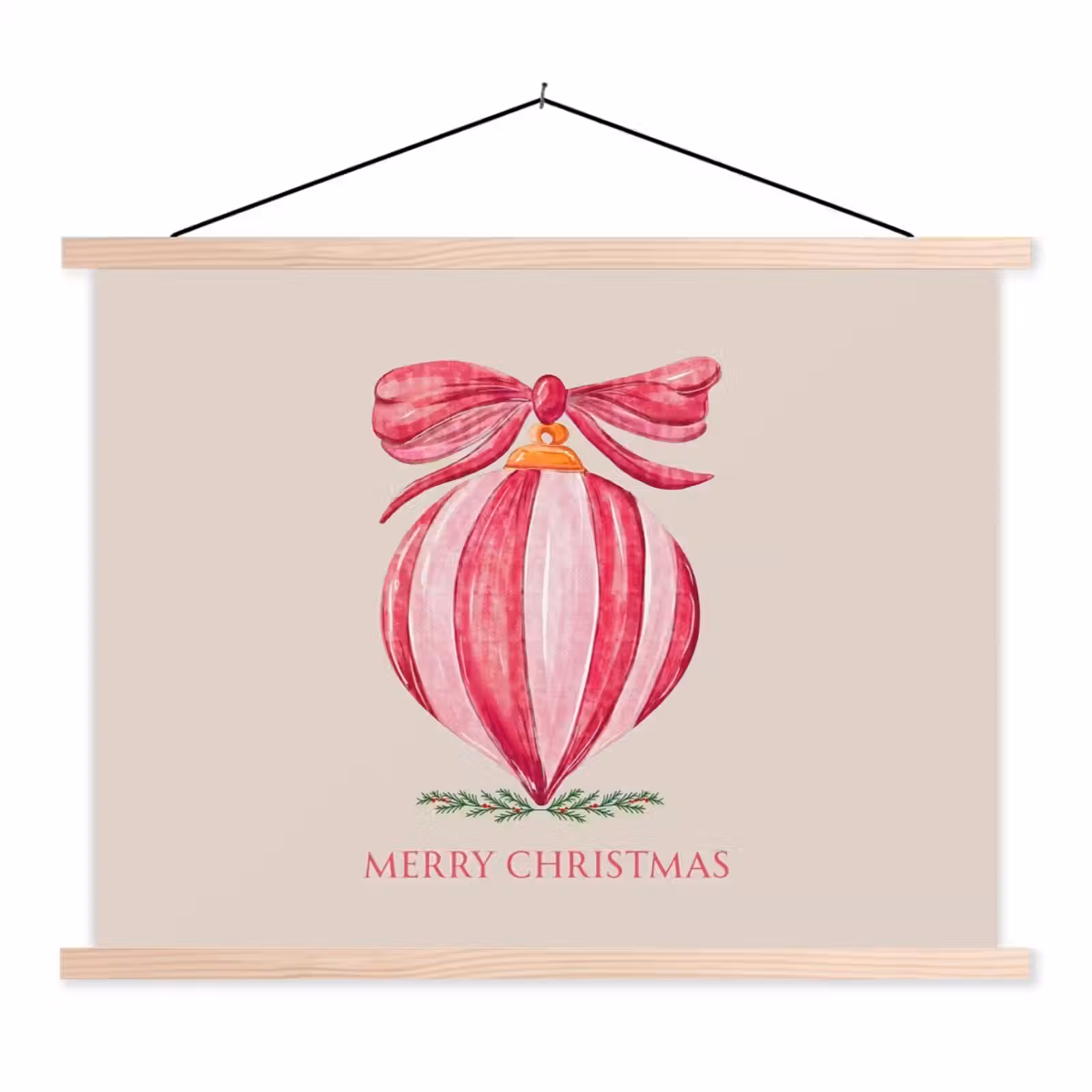Stoffbild - Weihnachten – Weihnachtskugel – Text — 1