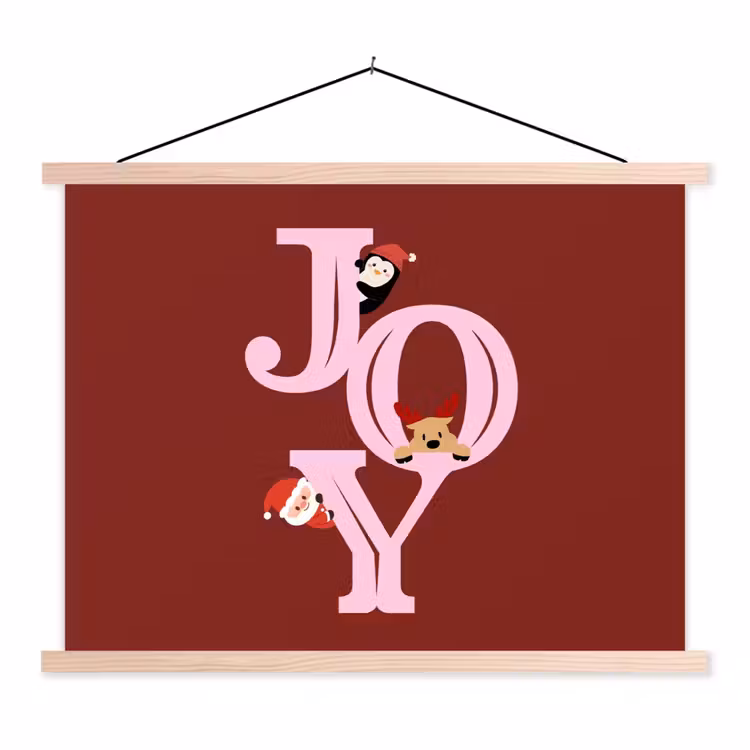 Stoffbild - Freude – Weihnachten – Animation – Rot – Rosa — 1