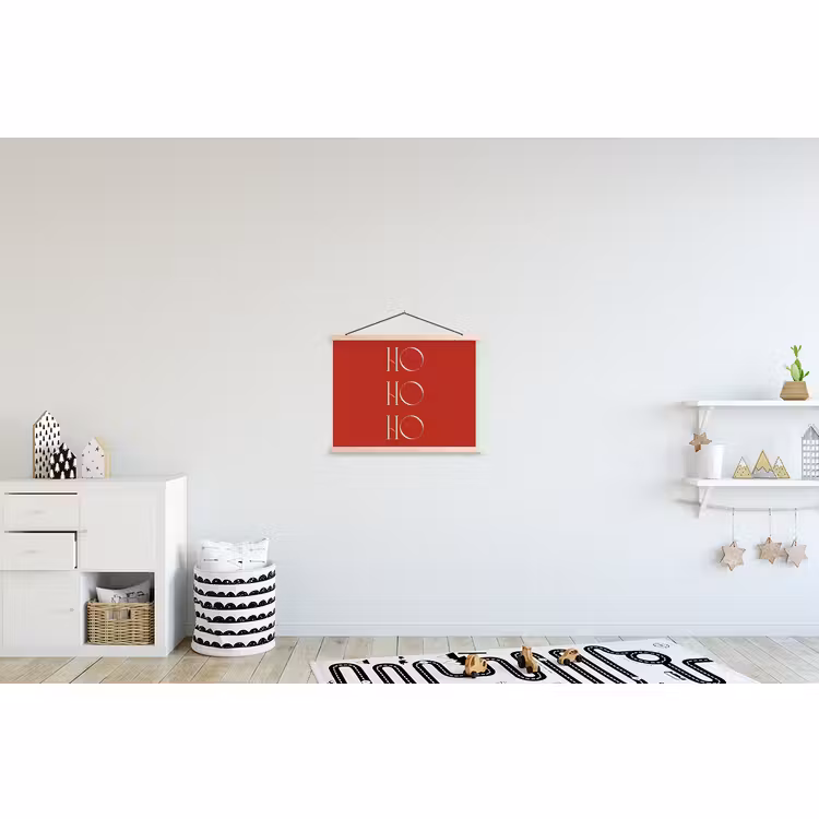 Stoffbild - Text – Weihnachten – Modern – Rot — 2