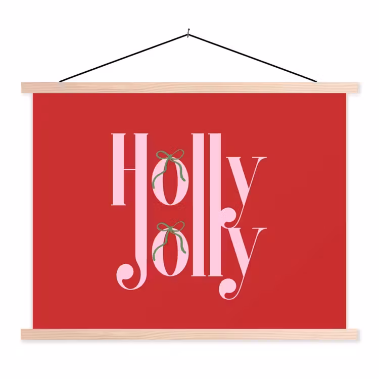 Stoffbild - Weihnachten – Rosa – Rot – Text — 1