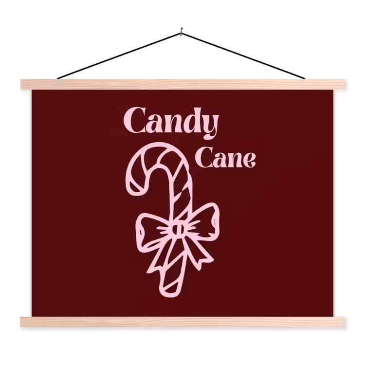 Stoffbild - Weihnachten – Süßigkeiten – Text – Rosa — 1