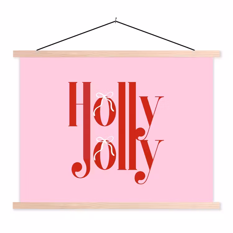 Stoffbild - Weihnachten – Text – Rot – Rosa — 1