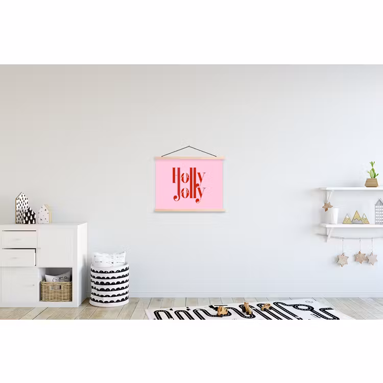 Stoffbild - Weihnachten – Text – Rot – Rosa — 2