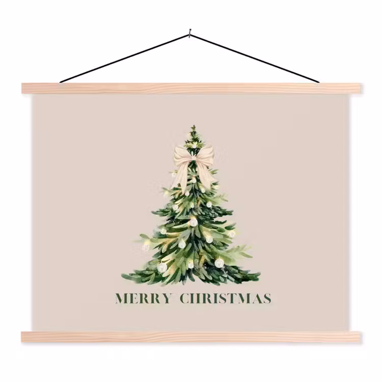 Stoffbild - Weihnachten – Weihnachtsbaum – Text — 1