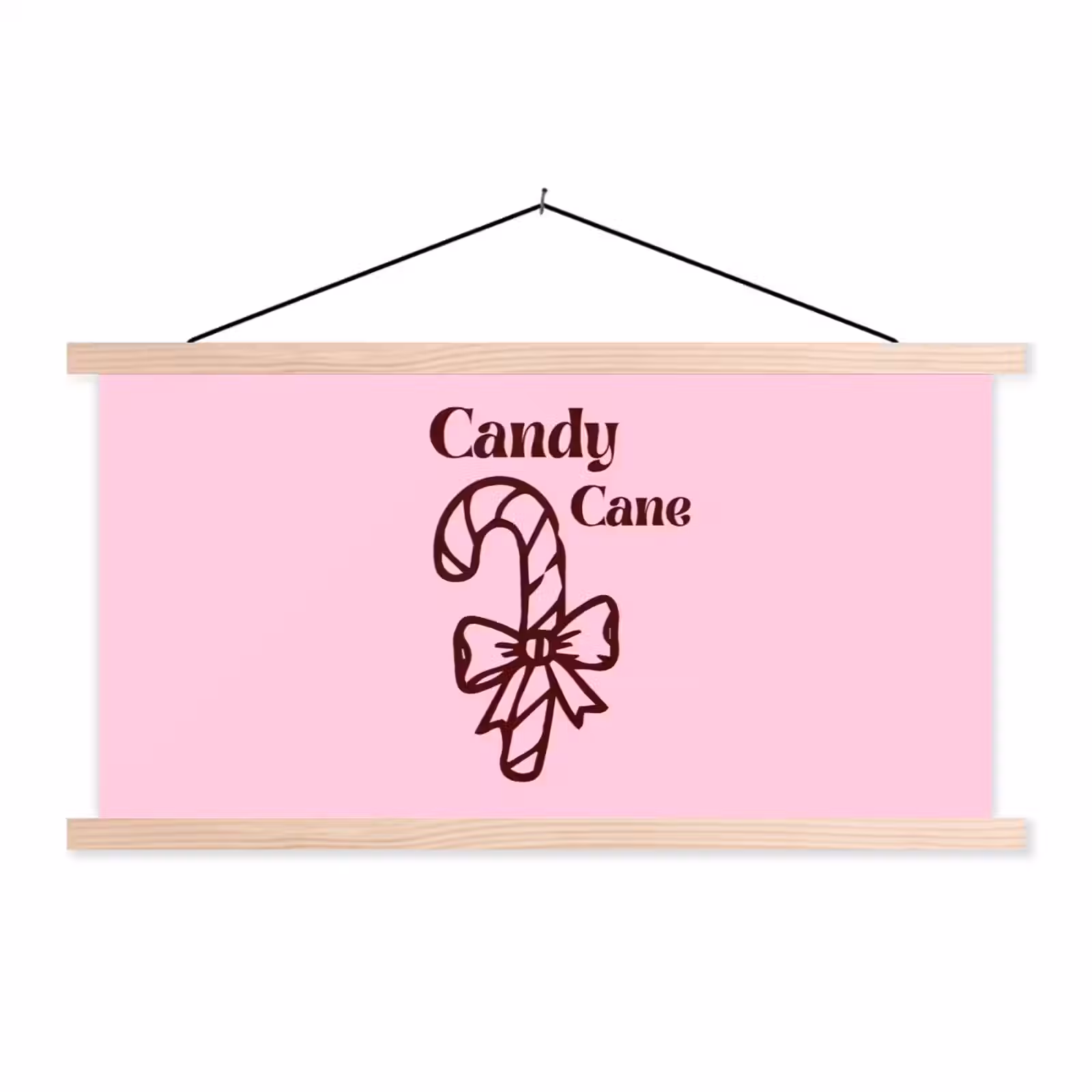 Stoffbild - Weihnachten – Süßigkeiten – Text – Braun – Rosa — 1
