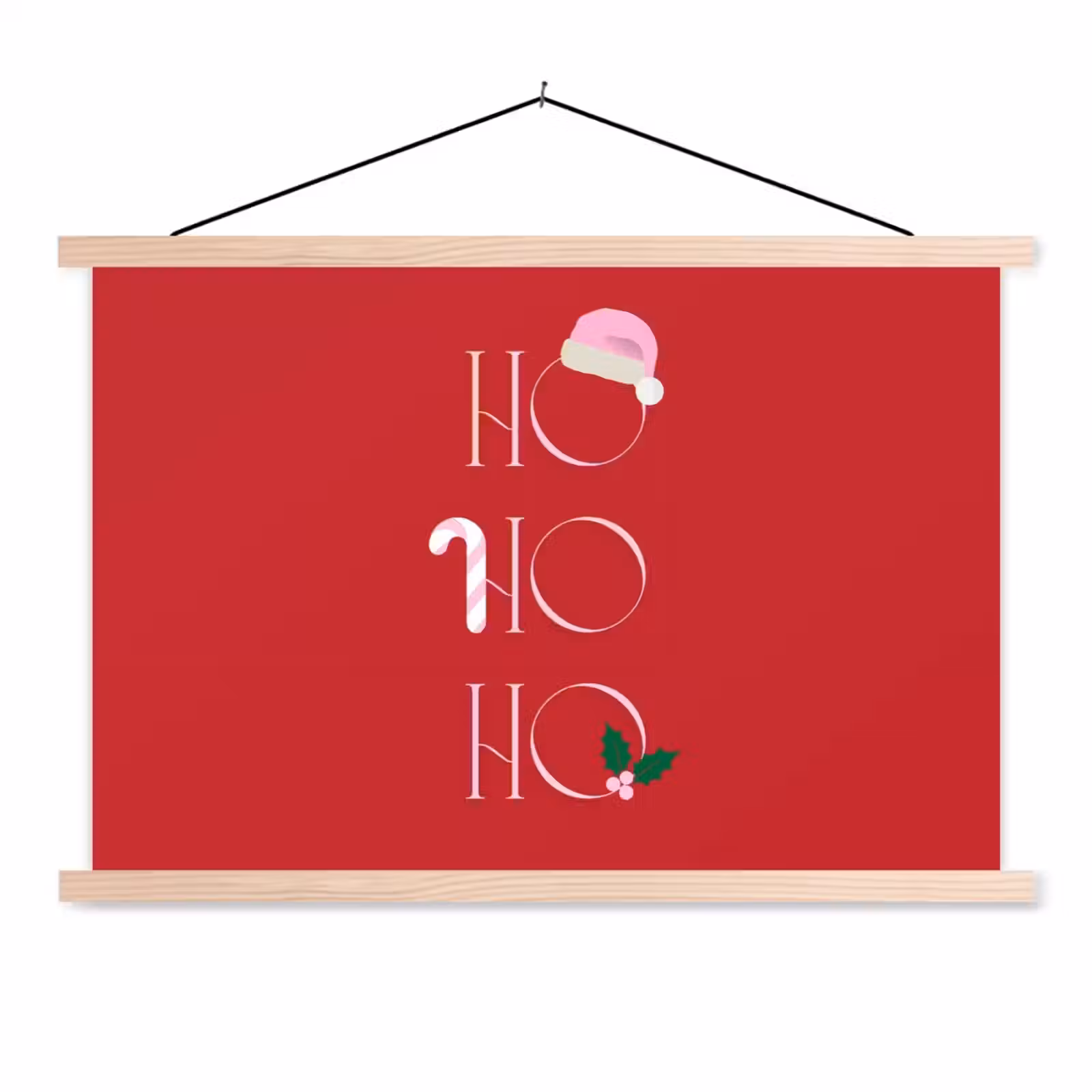 Stoffbild - Weihnachten – Text – Illustration – Rot — 1