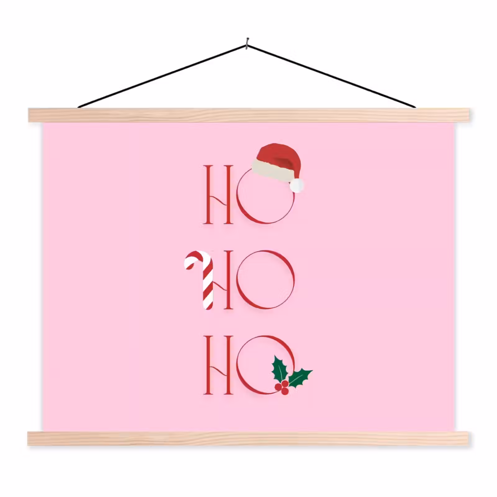 Stoffbild - Weihnachten – Text – Rosa – Illustration — 1