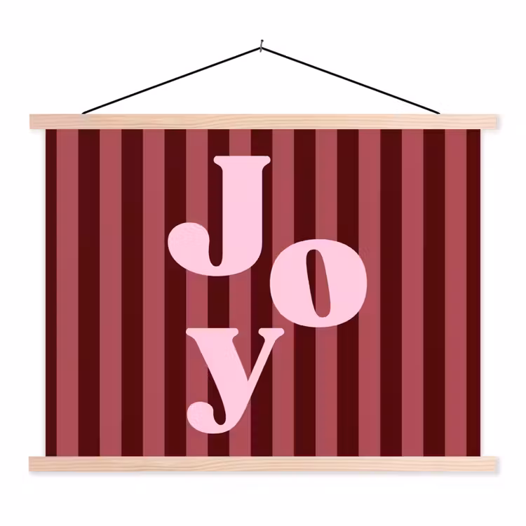 Stoffbild - Joy – Weihnachten – Text – Rosa — 1