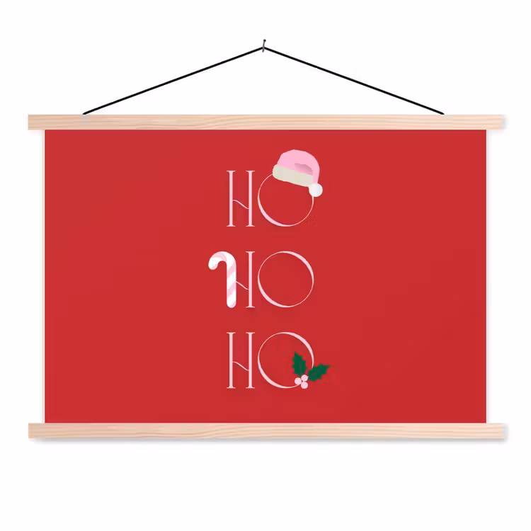 Stoffbild - Weihnachten – Text – Illustration – Rot — 1