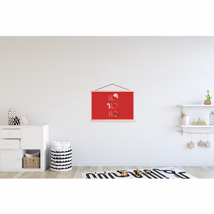 Stoffbild - Weihnachten – Text – Illustration – Rot — 2