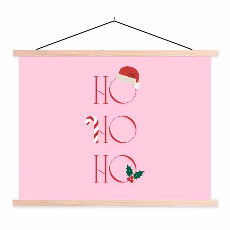 Stoffbild - Weihnachten – Text – Rosa – Illustration — 1