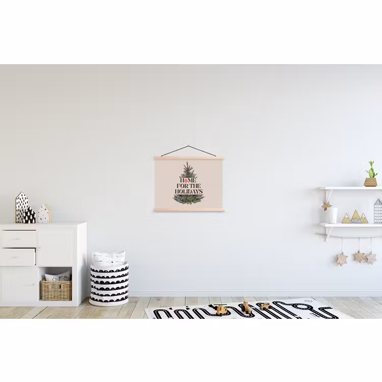 Stoffbild - Weihnachten – Text – Weihnachtsbaum – Beige — 2