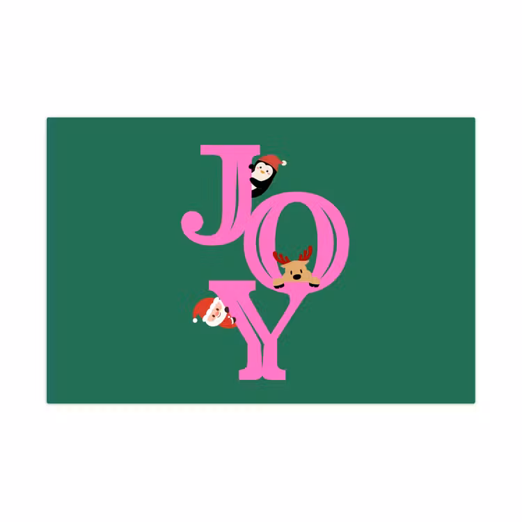 Spielmatte - Freude – Weihnachten – Animation – Rosa – Grün — 1