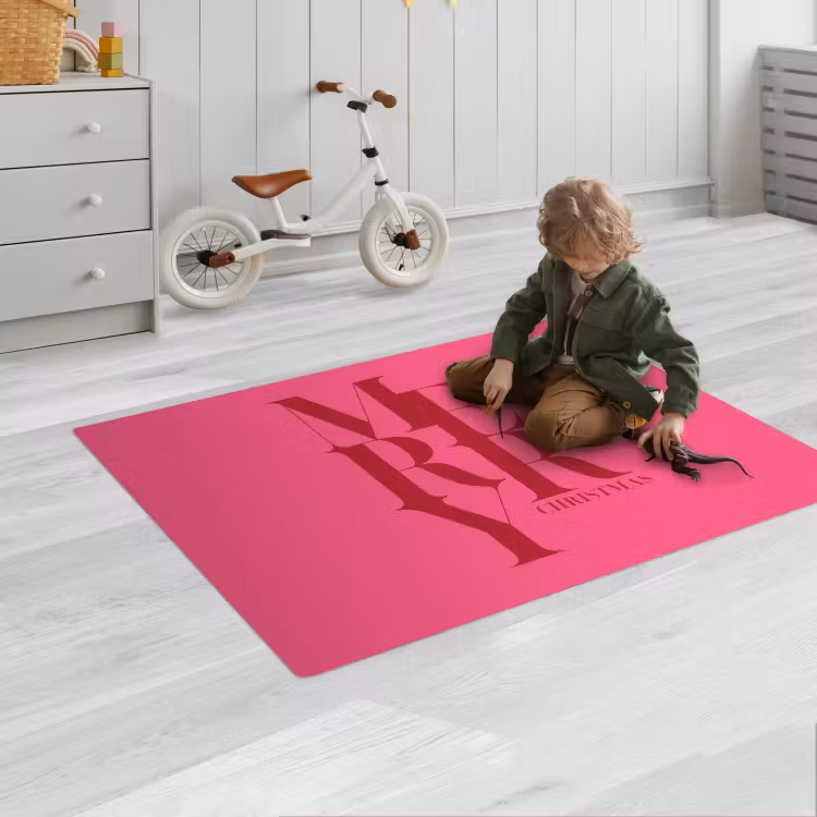 Spielmatte - Merry – Text – Weihnachten – Rosa — 2