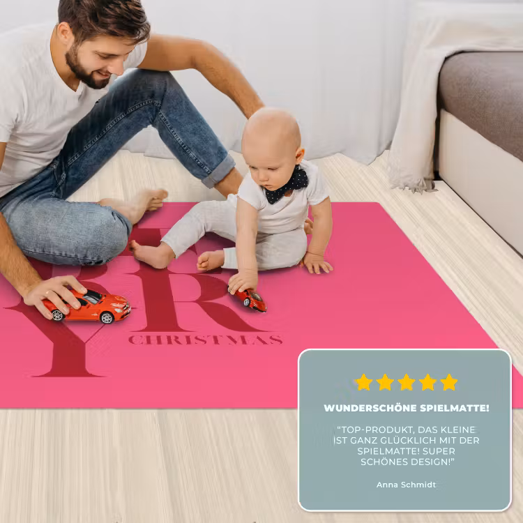 Spielmatte - Merry – Text – Weihnachten – Rosa — 4