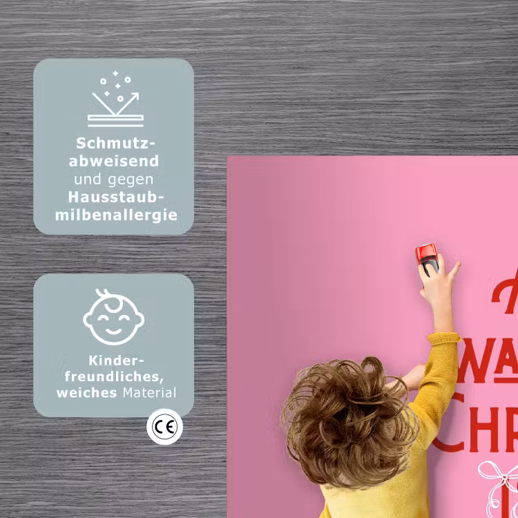 Spielmatte - Text – Weihnachten – Rosa – Rot — 3